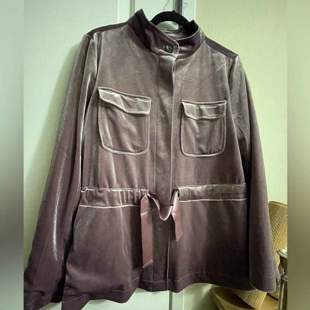 LOFT Velvet Utility Jacket, Size M
